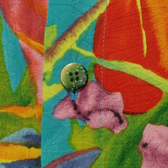 Vintage Jams World Hawaiian Shirt Tropical Bloom Men's XL (READ MEASUREMENTS IN - Picture 8 of 10